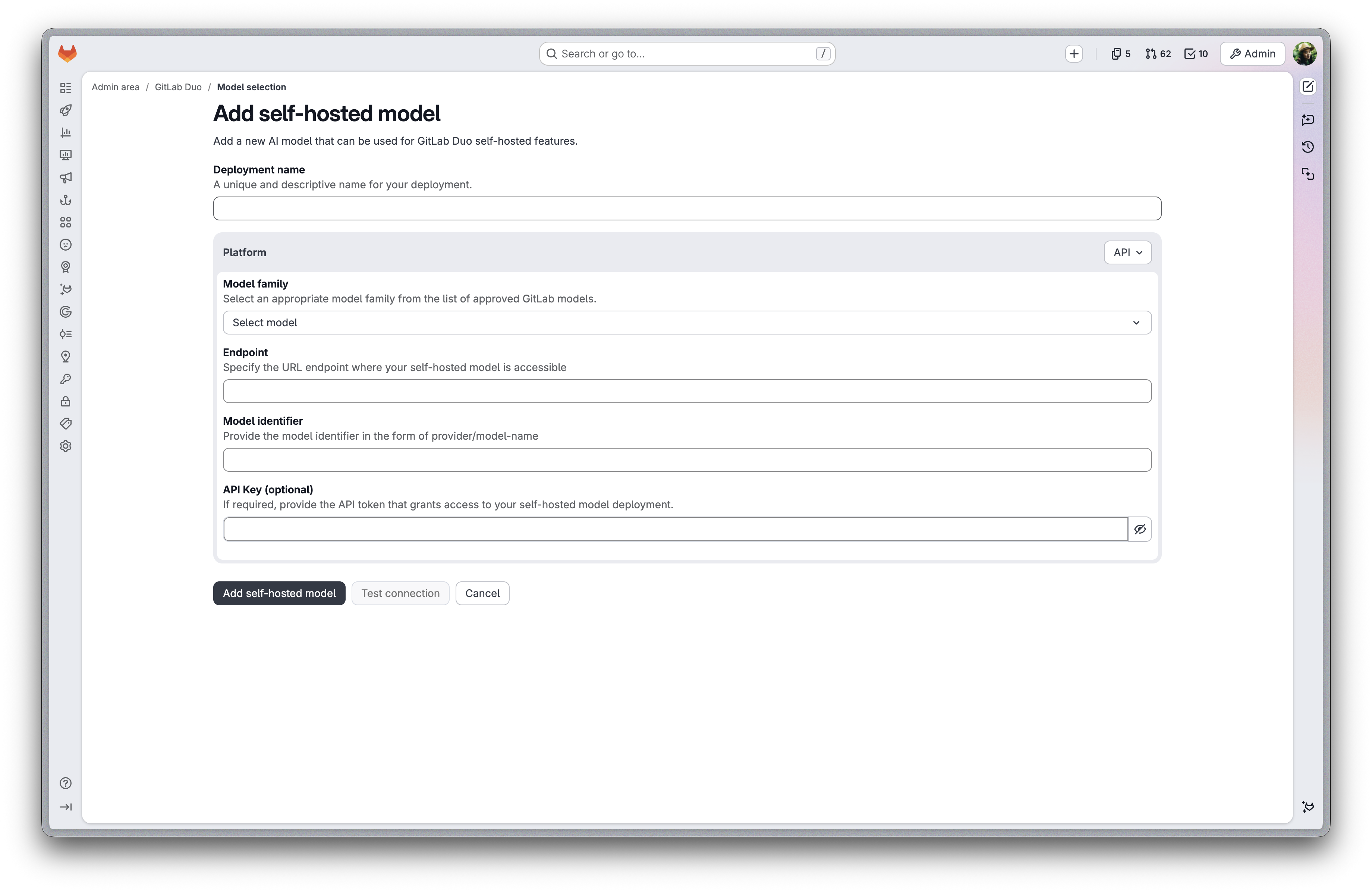After: Polish the add and edit self-hosted model form