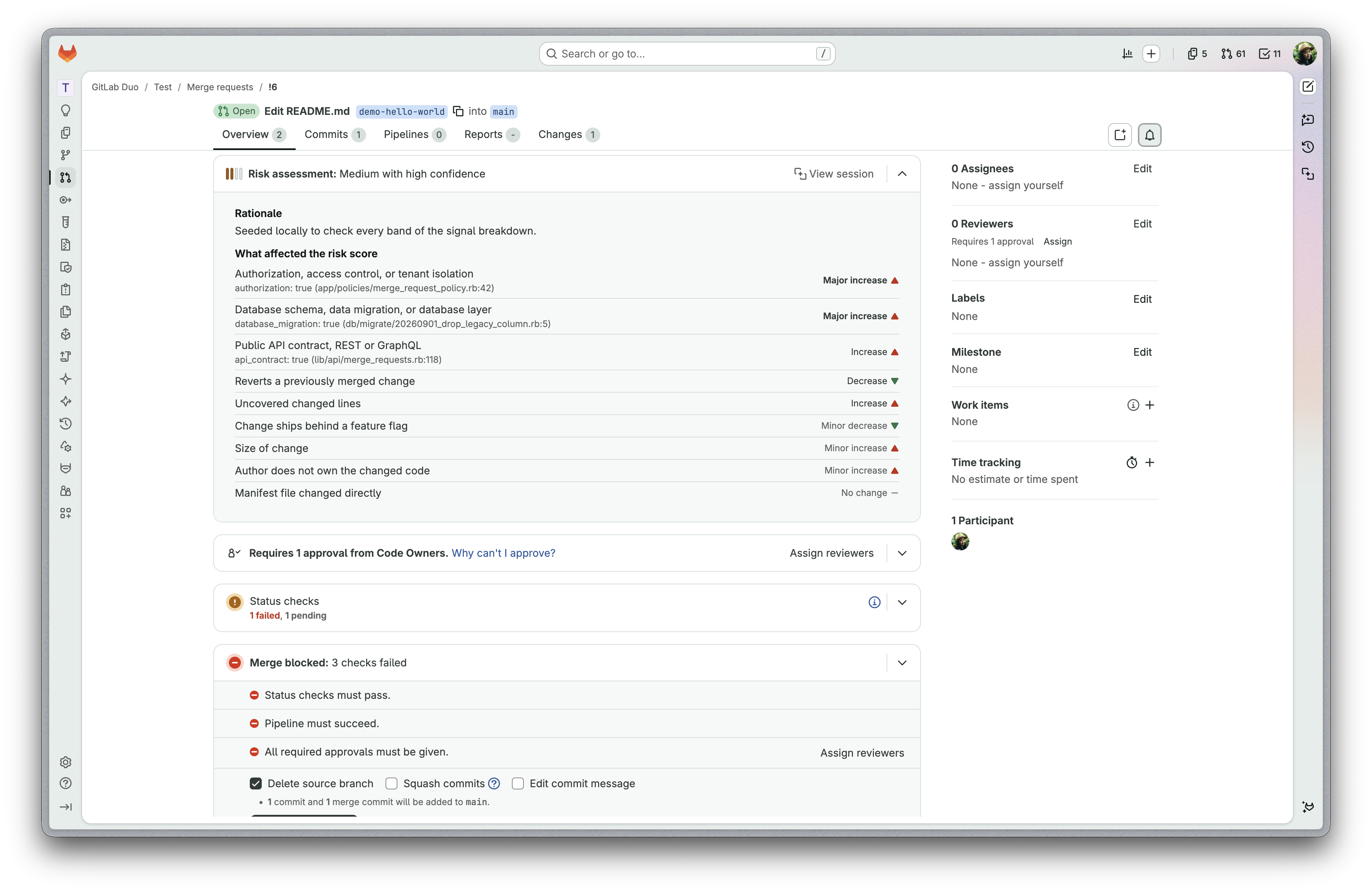 After: Show per-signal risk impact and label claim domains
