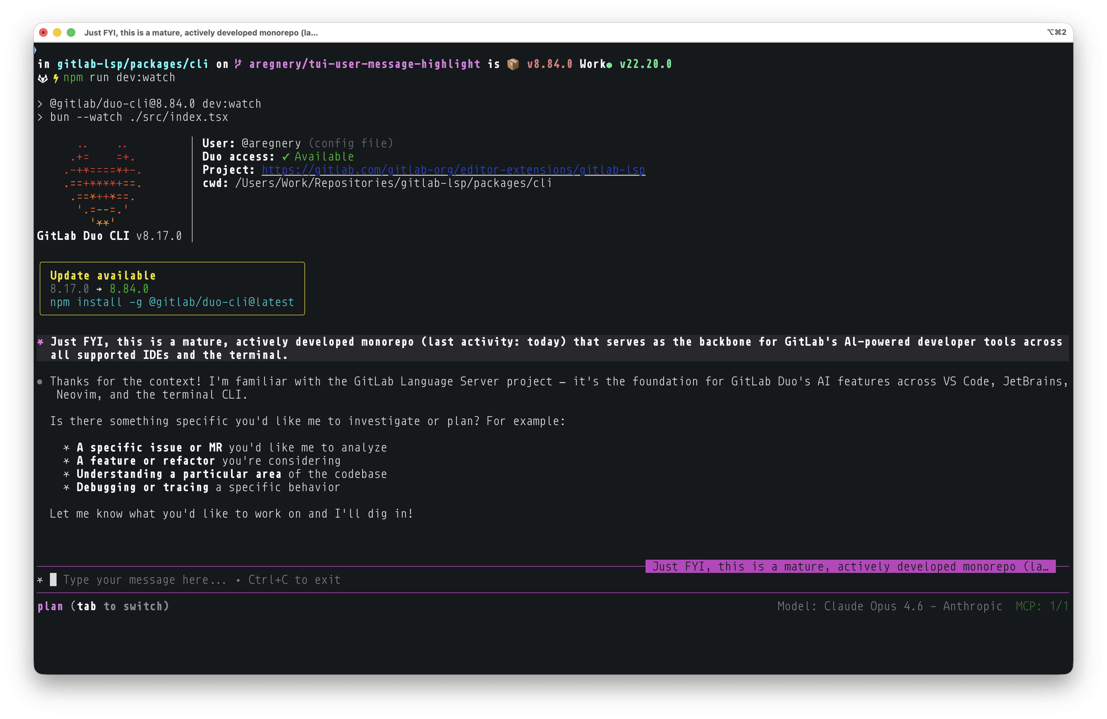 After: feat(cli): add theme-aware background highlight to user messages
