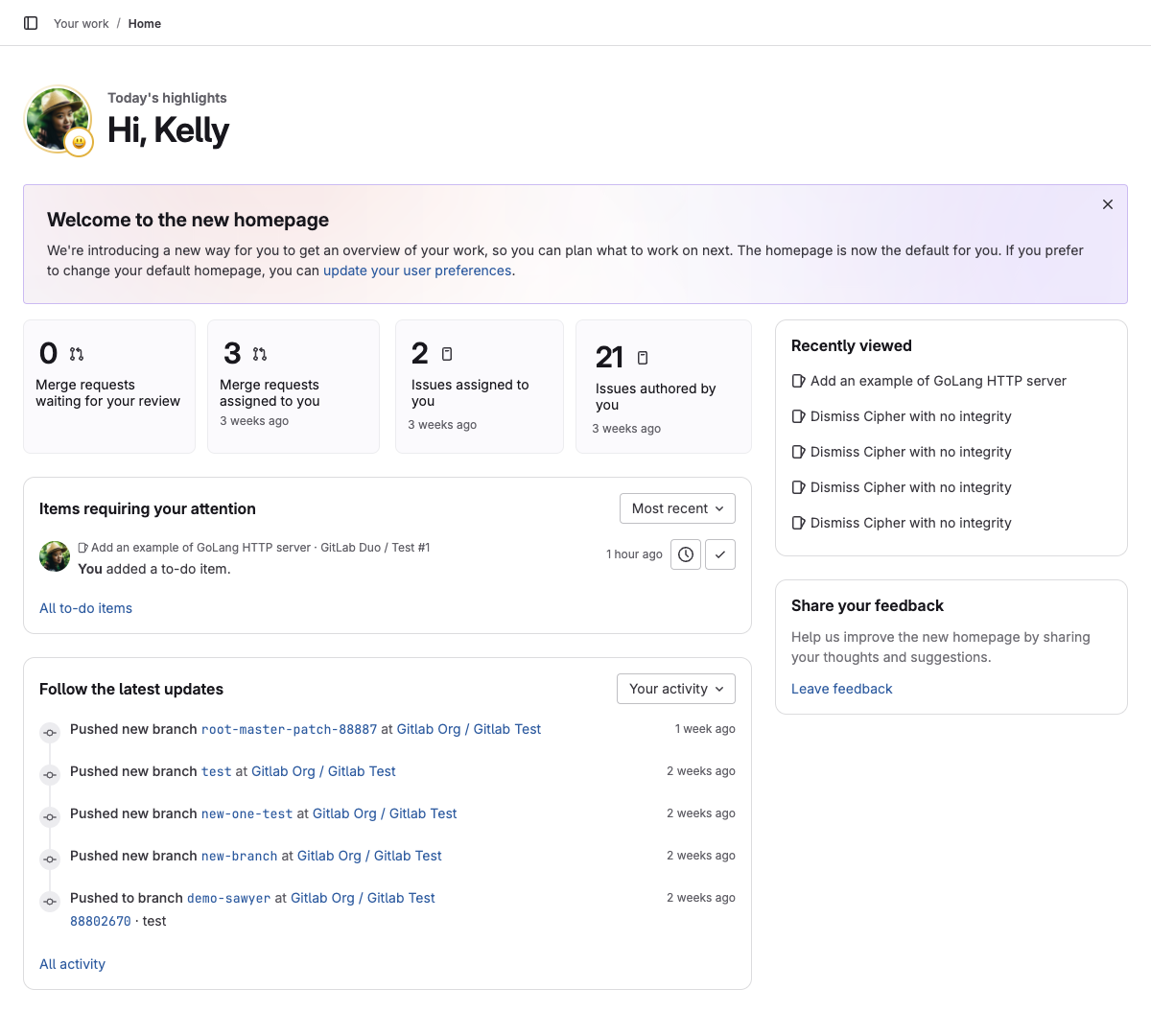 After: Refine UI text and alignment on homepage